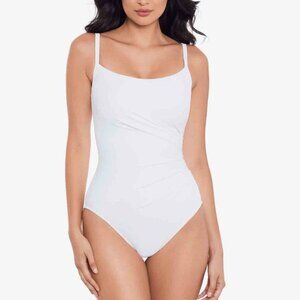 Miraclesuit Starr One Piece Swimsuit US size 10 White  Style# 6559033  NEW